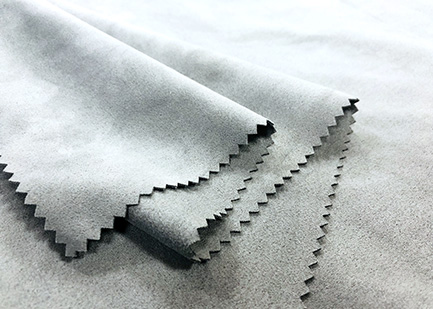 Synthetic 100% Polyester Suede Fabric For Furniture Light Stone Grey 290GSM