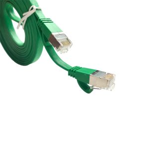 China Shielded FTP Ethernet Flat Patch Cord Cat5e Cat6 Cat6A With RJ45 Connector on sale