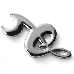Quality Silver Plating Zinc Alloy Metal Bottle Opener 73*40mm Music Notes Design for sale