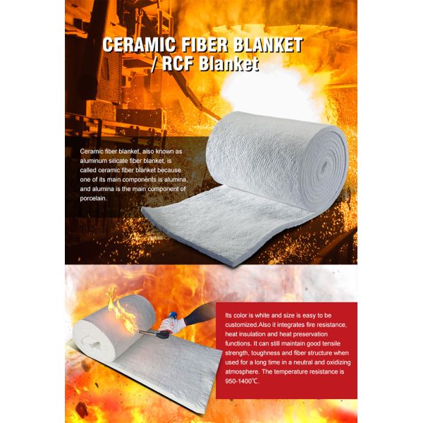 1260°C High Temperature Ceramic Fiber Blanket - Lightweight and Flexible Thermal Insulation Blanket with Low Thermal Conductivity