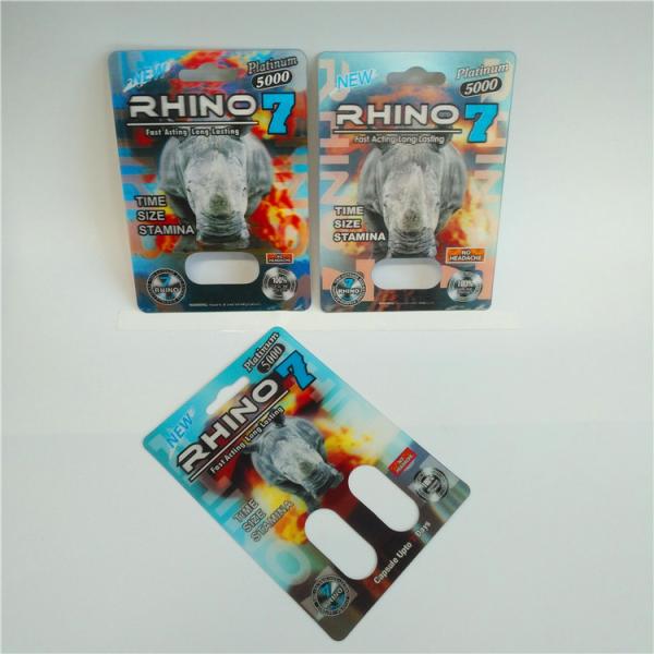 3d Holographic Effect Blister Card Packaging With Gold Rhino Container Bullet