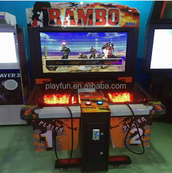 Hot Selling Coin Operated Indoor Arcade Game Machine Shooting Rambo Shooting Video Game Machine for Amusement Park