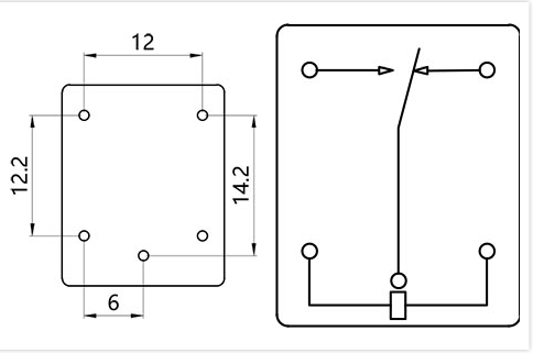 Electromagnetic JQX-22F 10amp Pcb Relay 12v