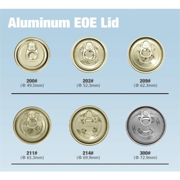 202 Aluminum Can Lids Bottle Caps 52mm Customized