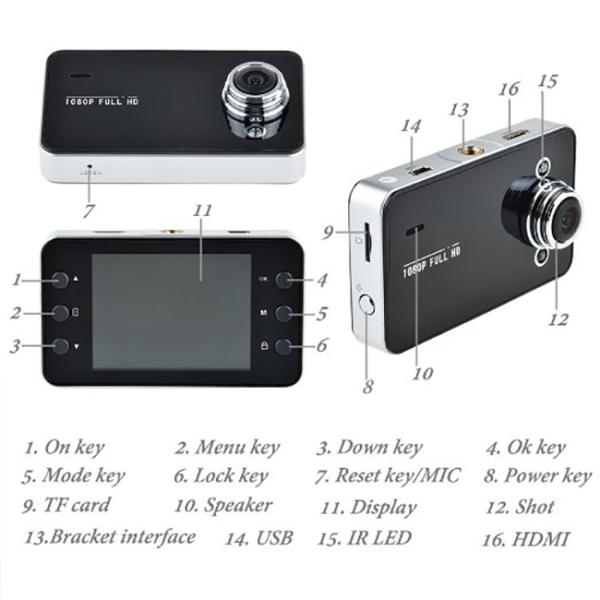 Dual Lens Car DVR Camera 1080p G30 With 140 Degree Camera Angles , G-Sensor