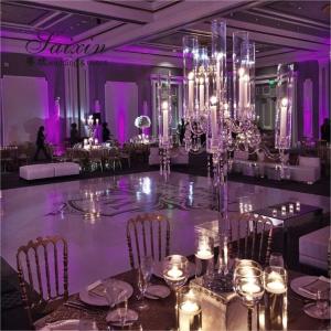 Quality Tall Glass Crystal Candelabra 5 Arm 9 Arm Wedding Table Centerpiece for sale