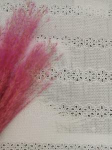 Quality Linear Broderie Embroidered Eyelet Fabric 100% Cotton Nightgown Fabric for sale