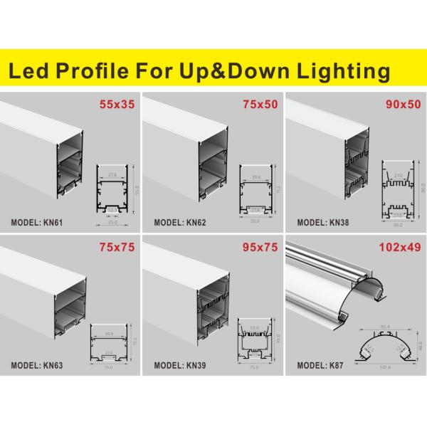 Recessed aluminum led profile 50*50mm with PC diffuser for led strip linear light
