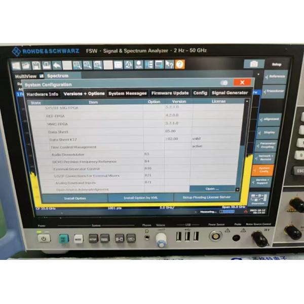 Rohde and Schwarz FSW50 Signal and Spectrum Analyzer 2 Hz to 50 GHz Calibrated