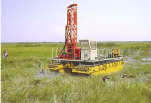 Quality Hydraulic Top Driven power swivel 50m Swamp Barge Drilling Rig for sale