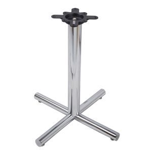 Quality Chrome Cross Table Base Modern Style Bar Table Legs Steady 27.75&quot;/40.75&quot; Height for sale