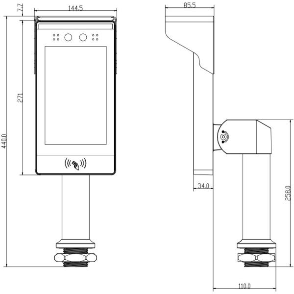 Access Control Face Recognition Temperature Measurement Thermometer USB HOST Interface