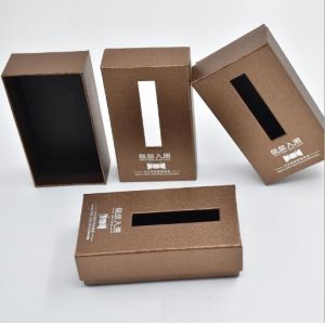 custom printed luxury paper packaging necktie gift box with window and color