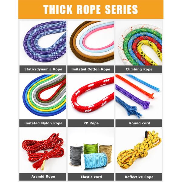 Tent Reflective Braided Rope Leash Dog Lead Colorful Round Draw Cords Hoodie String Rope 10mm
