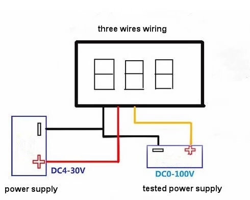 3 Wire 0.28" Smart Lighting System DC 0-100V Digital Voltage Meter High Accuracy