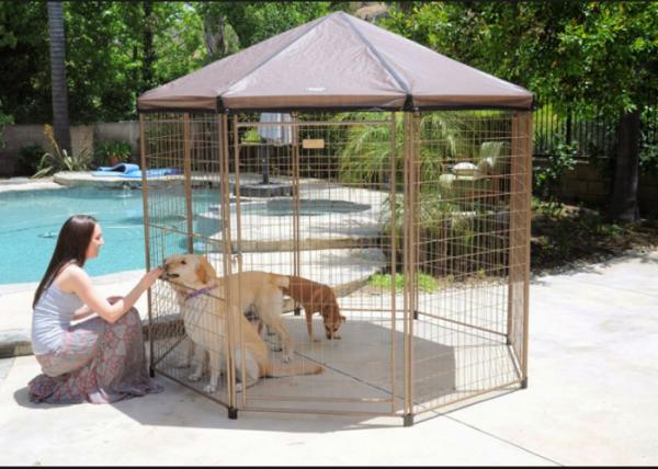 Buy Black Color Large Dog Cage Outdoor Dog Kennel With Cover Easy Assemble at wholesale prices