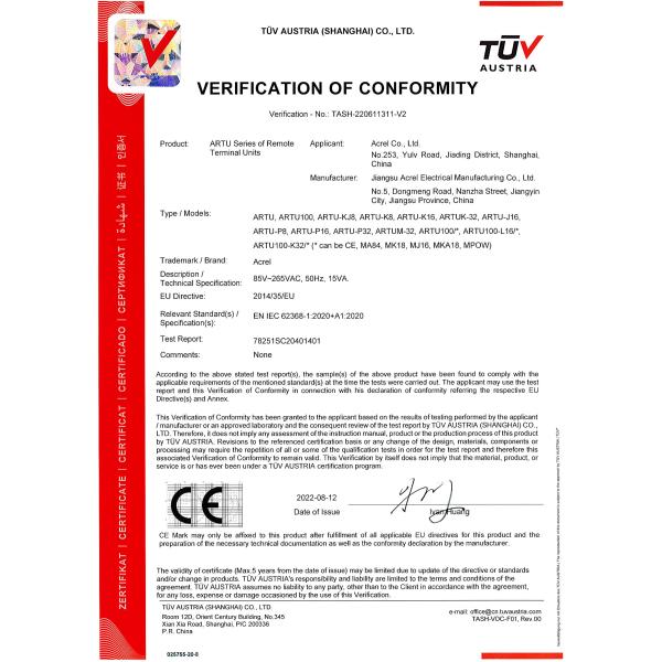 Acrel ARTU100-K16/CE Remote Terminal Units RJ45 Ethernet Interface High Performance Intelligent Distribution Components