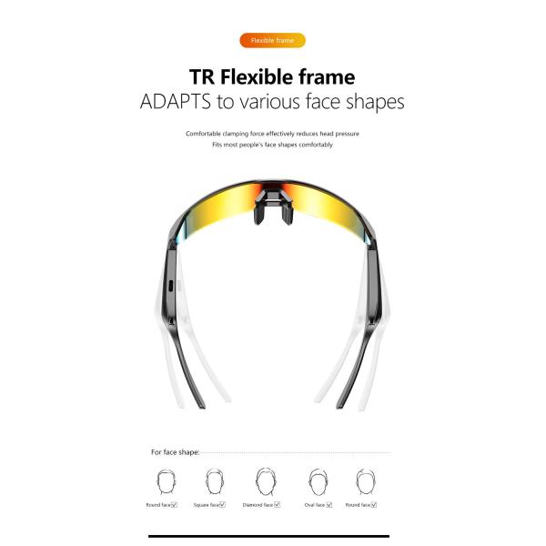Smart Bluetooth Riding Glasses BT 5.3 Version HD Call 4-5 Hours Battery Life for Games/Cycling/Driving/Running/Fishing