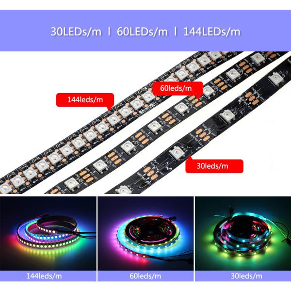 Individually Addressable 5050 Rgb Led Strip Lights Light Diffusing Tape 5m Ws2812B