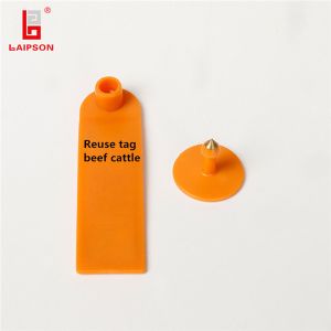 Quality Reuse Personalized UHF Cattle Tags Orange RFID 98*28mm ISO 18000-6C for sale