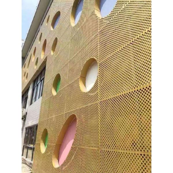 Eco Friendly Acoustic Exterior Wall Cladding Sheets Perforated Metal Panel PVDF Coated