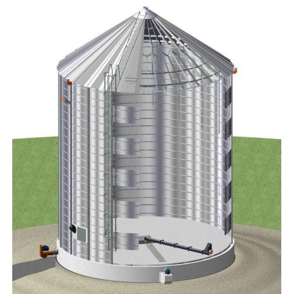 500T 1000T 10000T Vertical Grain Storage Silo , Hot Dip Galvanized Flat Bottom Grain Bins