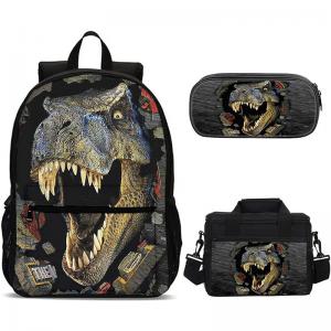 China 3 in 1 Dinosaur with Pencil Box Trendy for Kids Boys Fans Gifts Schoolbag Backpack on sale