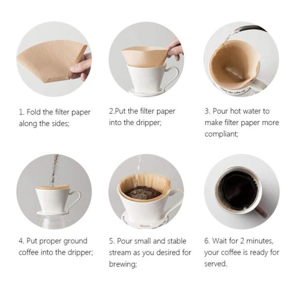Disposable Filter Paper Sheets coffee filter paper V shape Filter Pour Over Dripper