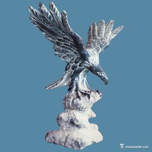 Quality Black And White Marble Stone Carving Sculpture Eagle Statue Animal Figurines for sale