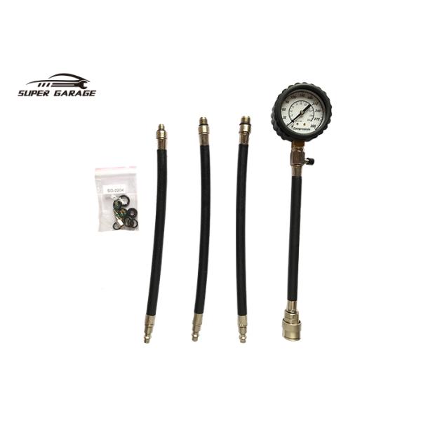 Motorcycle Engine Cylinder Compression Tester Kit Dual Scale Gauge 0-300PSi