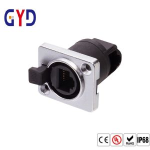 PVC TPE IP69 Rj45 Female Connector Waterproof Ethernet Jack