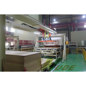 Single Layer PB / MDF Board Laminating Line , Hot Press Lamination Machine