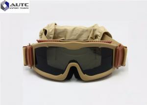 Quality Spherical Military Style Sunglasses , Ballistic Shooting Glasses Elastic Headband Strap for sale