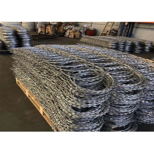 Flat Wrap Welded Razor Wire Mesh Double Coil Concertina High Security Galvanize