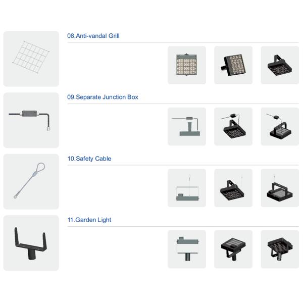 60W120W180W240W300W IP67 High Power LED Flood Light for Garden School Hospital
