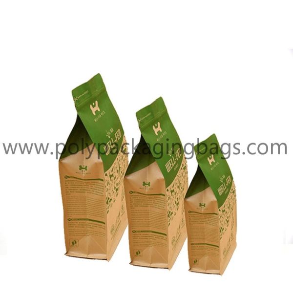 Customized supplier recyclable tea flat bottom kraft ziplock bag