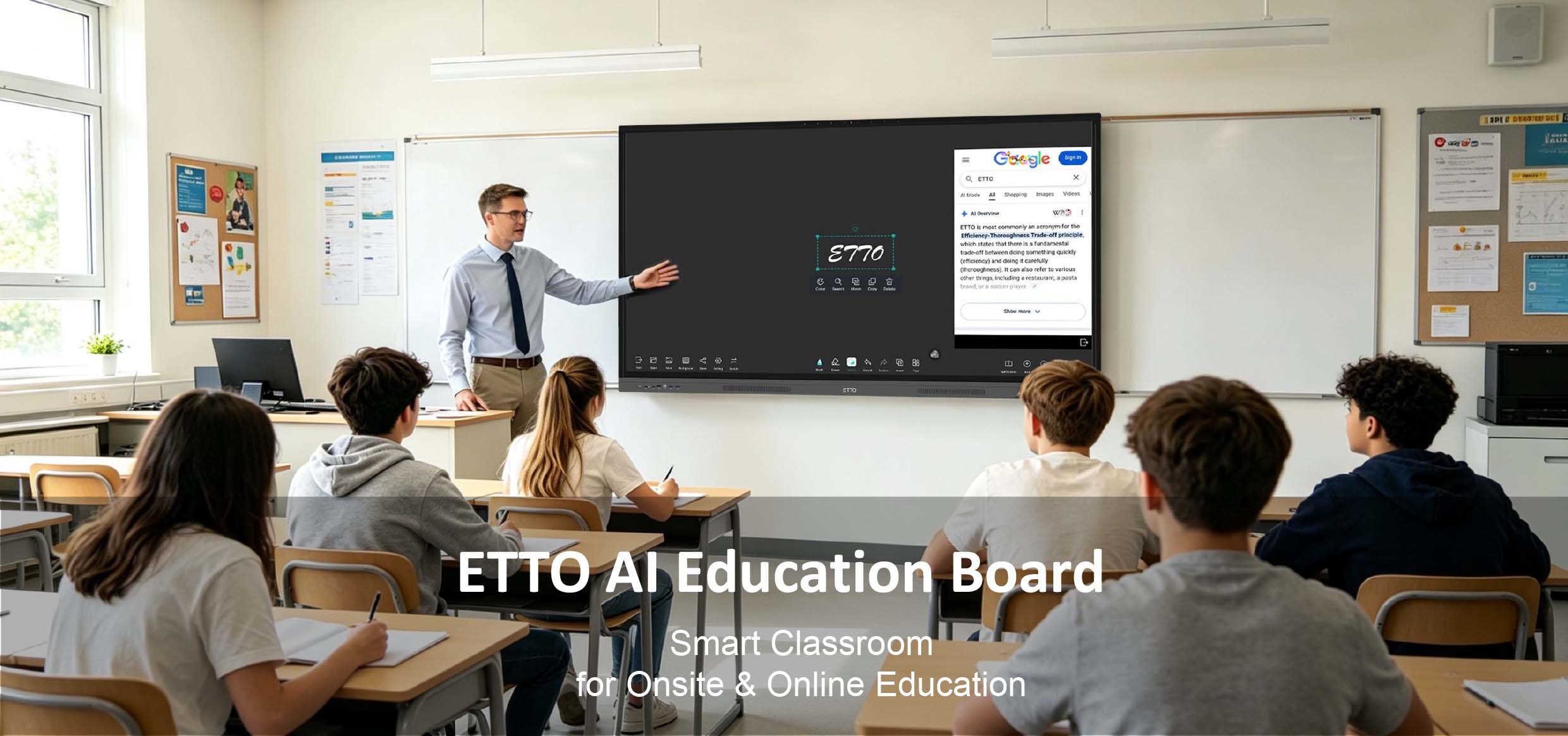 Google Certified 86 Inch Smart Board with Low Blue Light AI Powered Interactive Flat Panel for University and Business