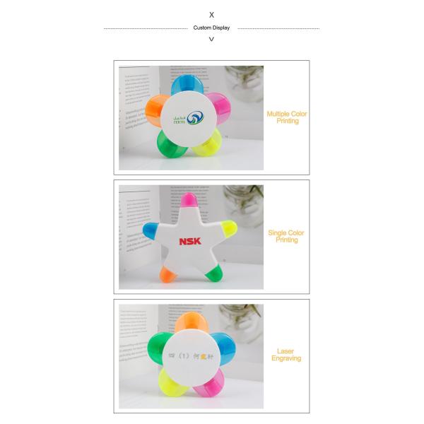 Kids Cute Triangle Highlighter Pen 3 Color In 1 Brush Tip Fluorescent Marker Pen