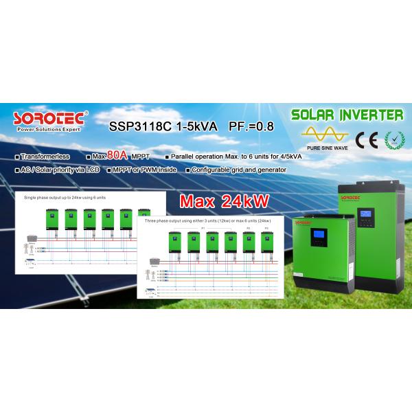 4KVA 3200W Hybrid Off Grid Solar Power Inverters Built-in 48V MPPT Solar Charge Controller