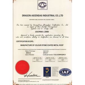 DRAGON ASCENDAS INDUSTRIAL LIMITED Certifications