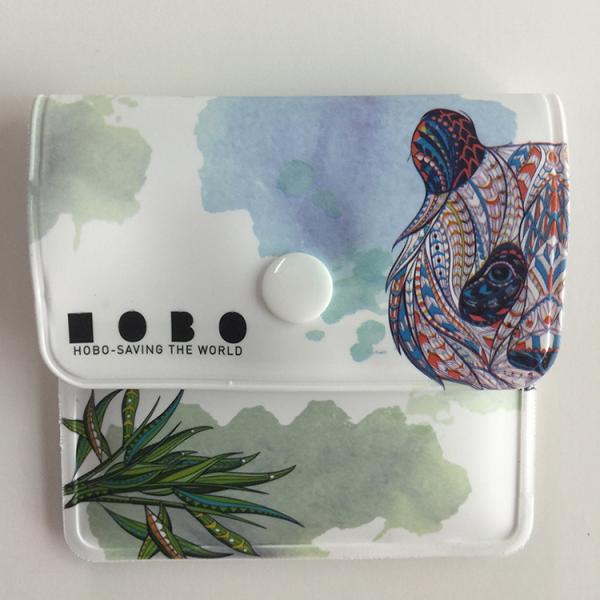 PVC EVA Aluminum Foil Reusable Pocket Ashtray Pouch Button Closure