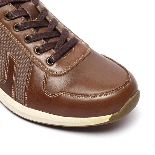 Brown Antiskid Genuine Breathable Leather Shoes Lace Up Type