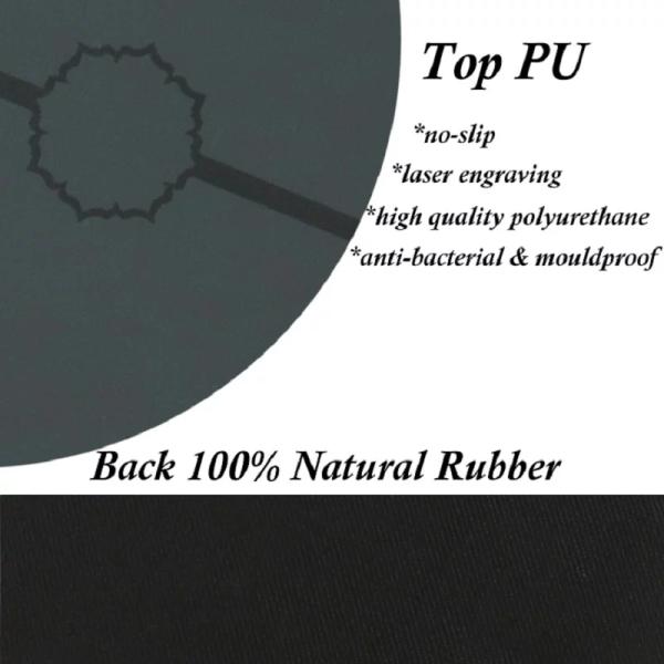 Eco friendly Natural Rubber Yoga Mat, Non toxic Natural Rubber for Gym, Excercise Mat with Body alignment lines