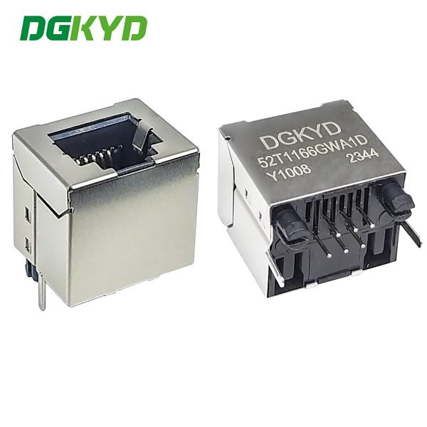 DGKYD52T1166GWA1DY1008 6P6C RJ11 Connector 180° Vertical Interface Without Light