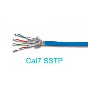 Quality Ethernet SSTP Each Pair Shielded Cat7 Network Cable Copper Pass Fluke Blue for sale