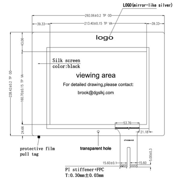 10.4 Inch USB Projected Capacitive Touch Screen With Controller For Touch Industrial Device