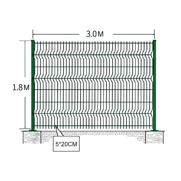 Commercial Galvanized Steel Fence , Triangle Curved Garden Fence Easy installation