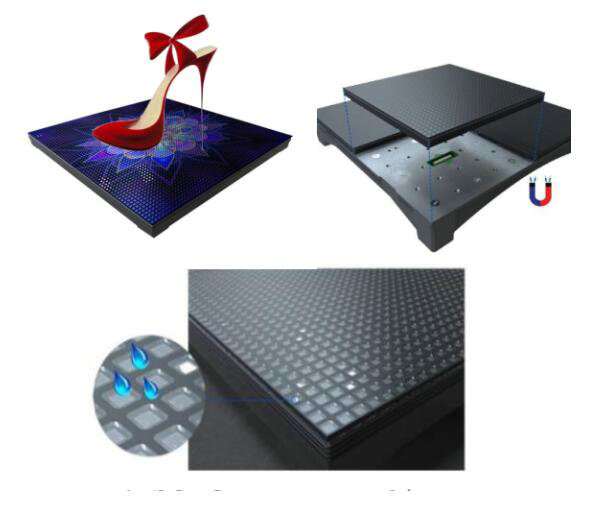 Portable Indoor Stage Dance Floor LED Display Light Weight High Refresh Rate