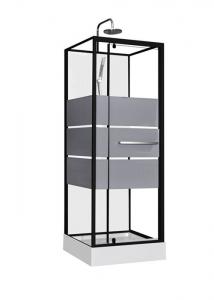 Quality Fashion Pivot Door， Corner Shower Stalls , Square Shower Cabin with white acrylic tray for sale