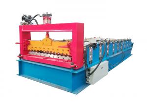 Quality PPGI Color Steel Roll Forming Machine , Corrugated Roof Sheet Machine With Smooth Feed Plate for sale